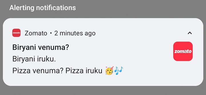 Zomato Notification 