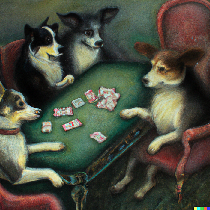 dogs playing poker